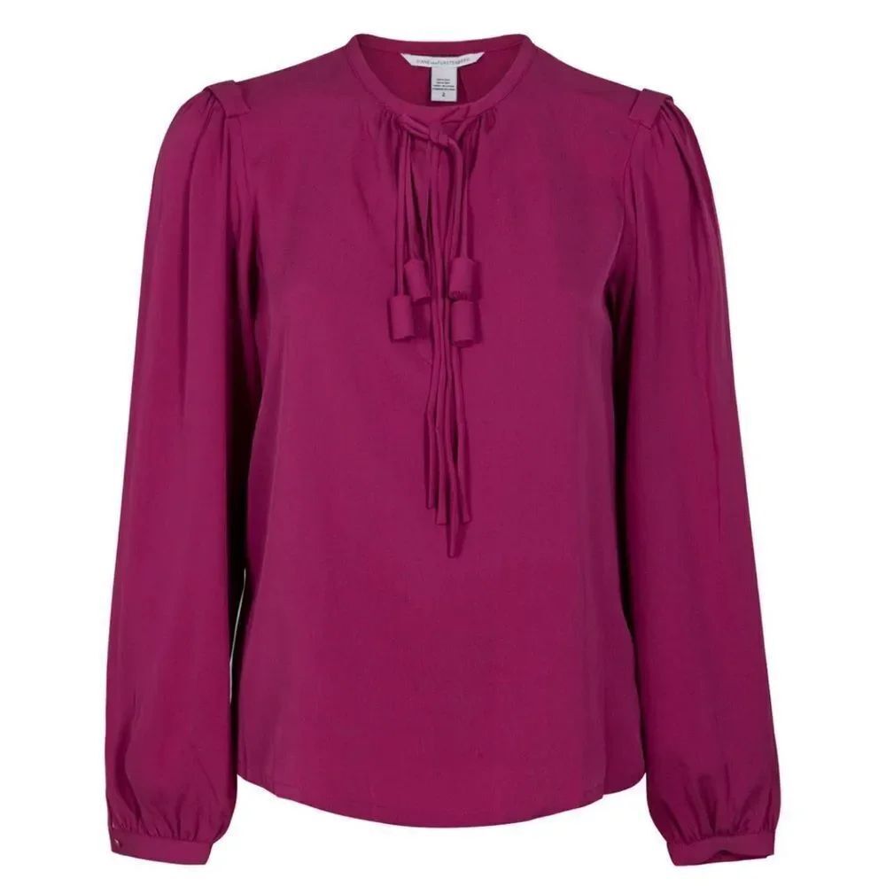 Diane Von Furstenberg magenta 100% silk Blouse, US2